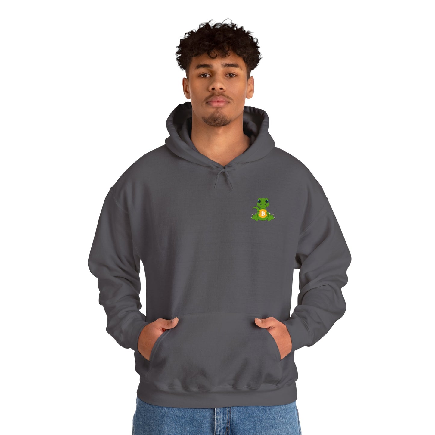 Dinosaur holding BTC Hoodie - Bitcoin Merch