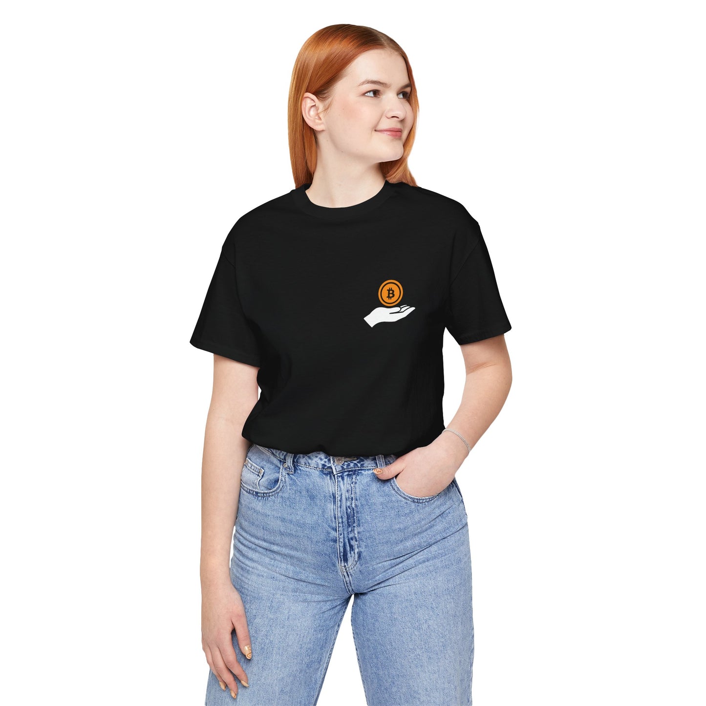 Unisex Holding BitCoin T-shirt - Bitcoin Merch