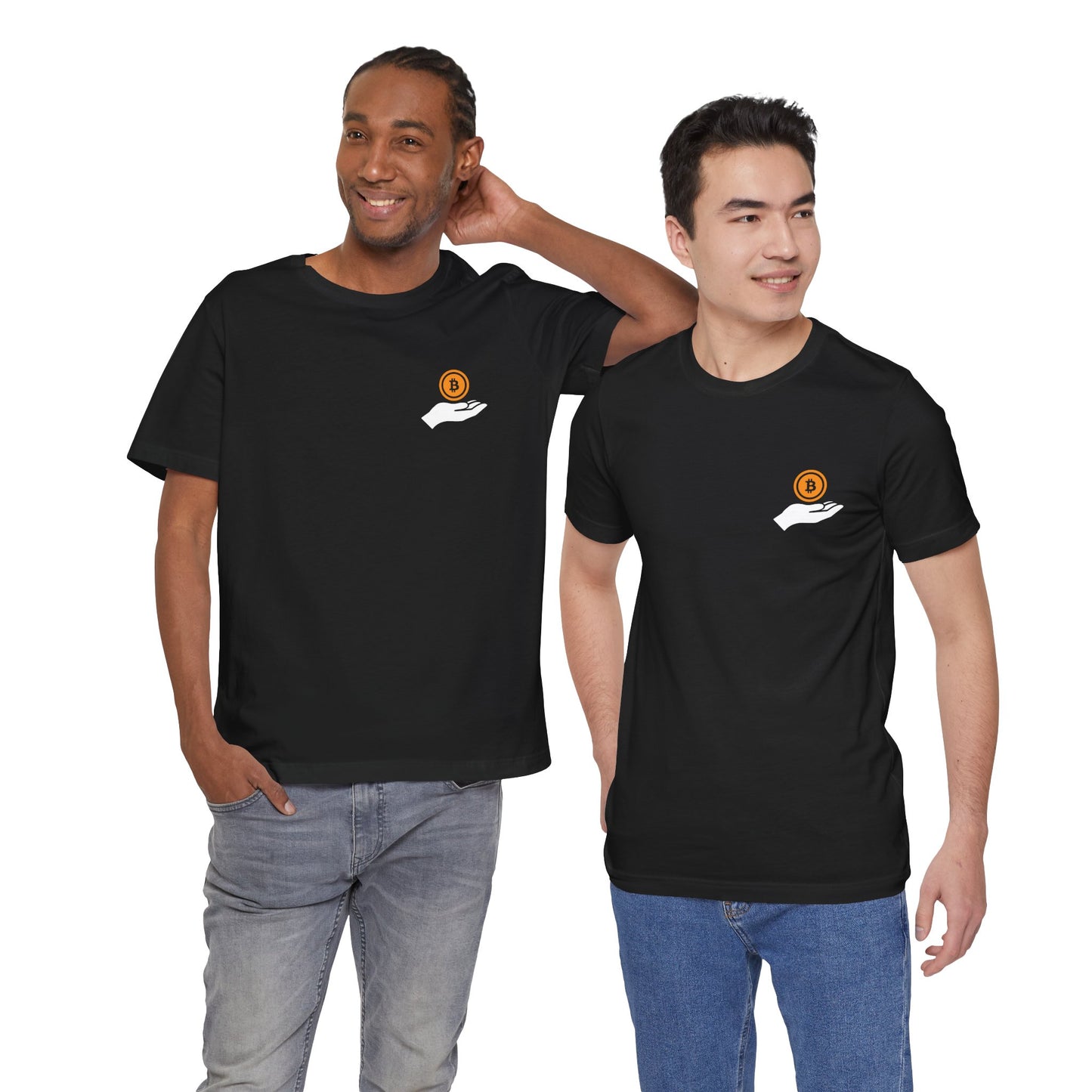 Unisex Holding BitCoin T-shirt - Bitcoin Merch