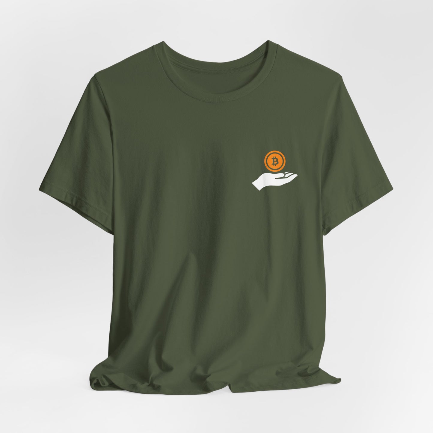 Unisex Holding BitCoin T-shirt - Bitcoin Merch