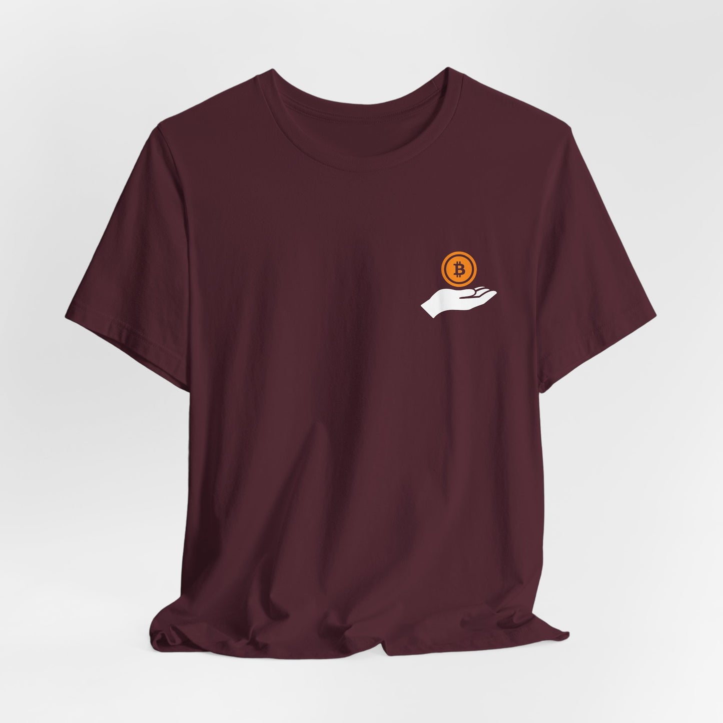 Unisex Holding BitCoin T-shirt - Bitcoin Merch