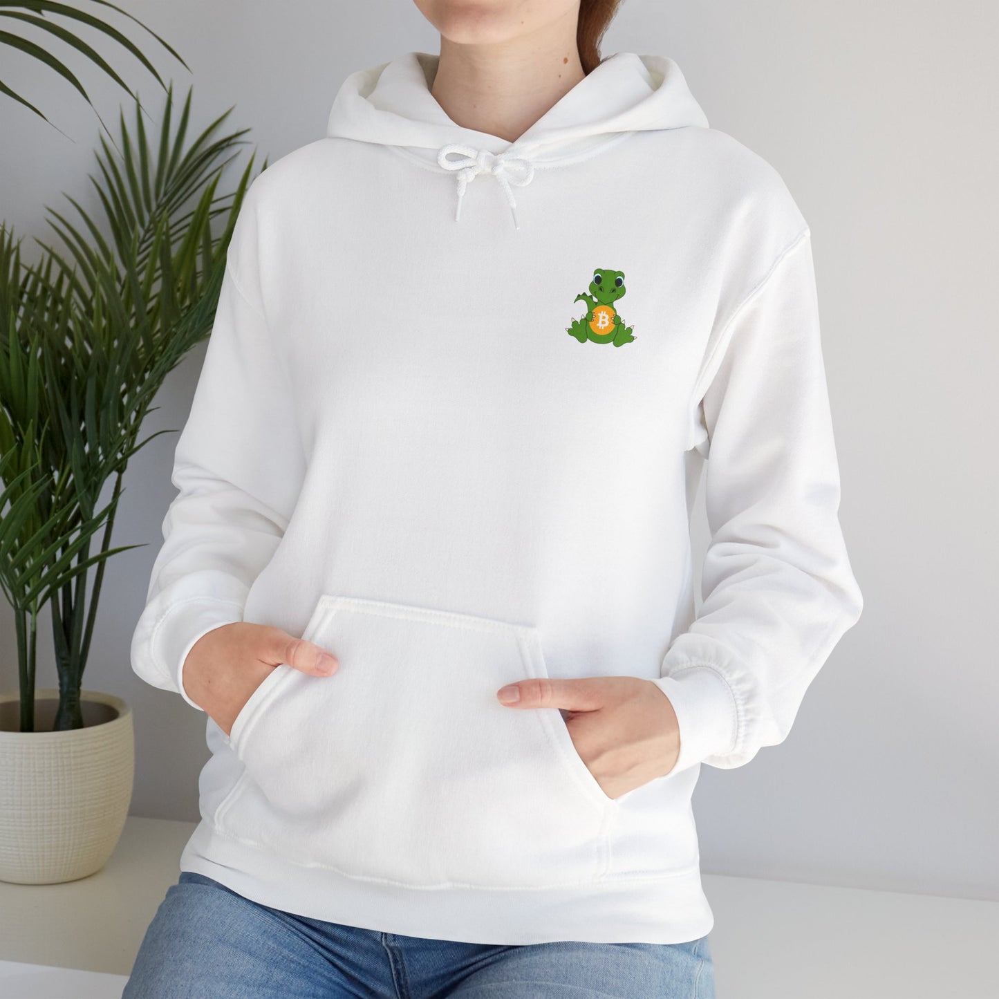 Dinosaur holding BTC Hoodie - Bitcoin Merch
