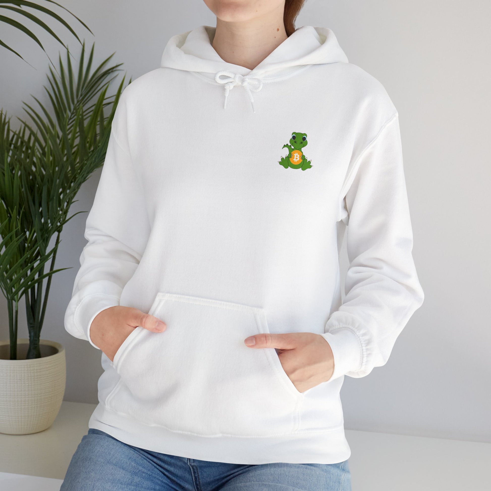 Dinosaur holding BTC Hoodie - Bitcoin Merch