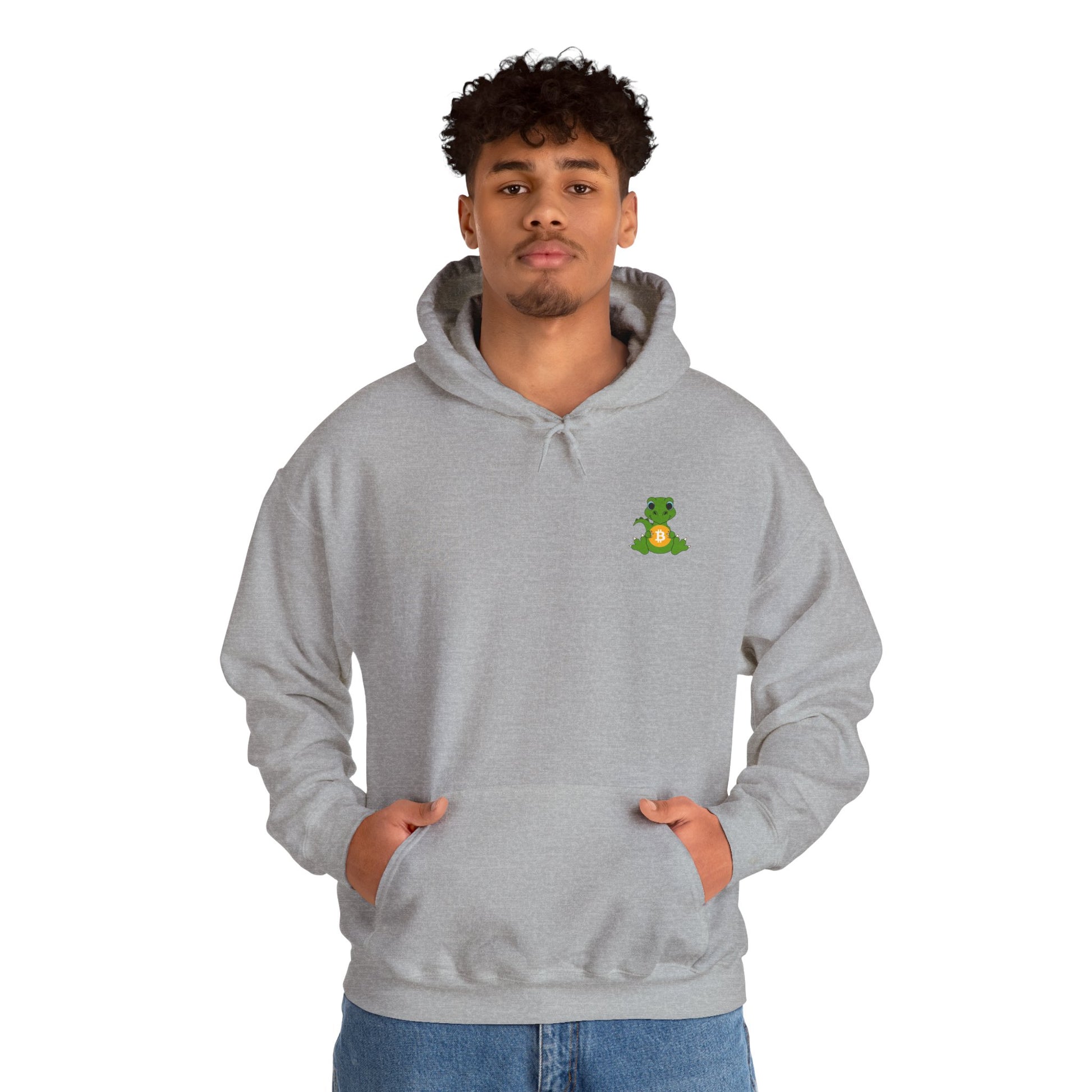 Dinosaur holding BTC Hoodie - Bitcoin Merch