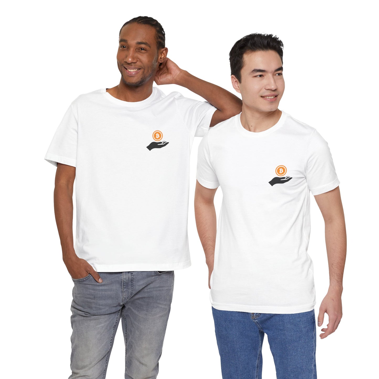 Unisex Holding BitCoin T-shirt - Bitcoin Merch