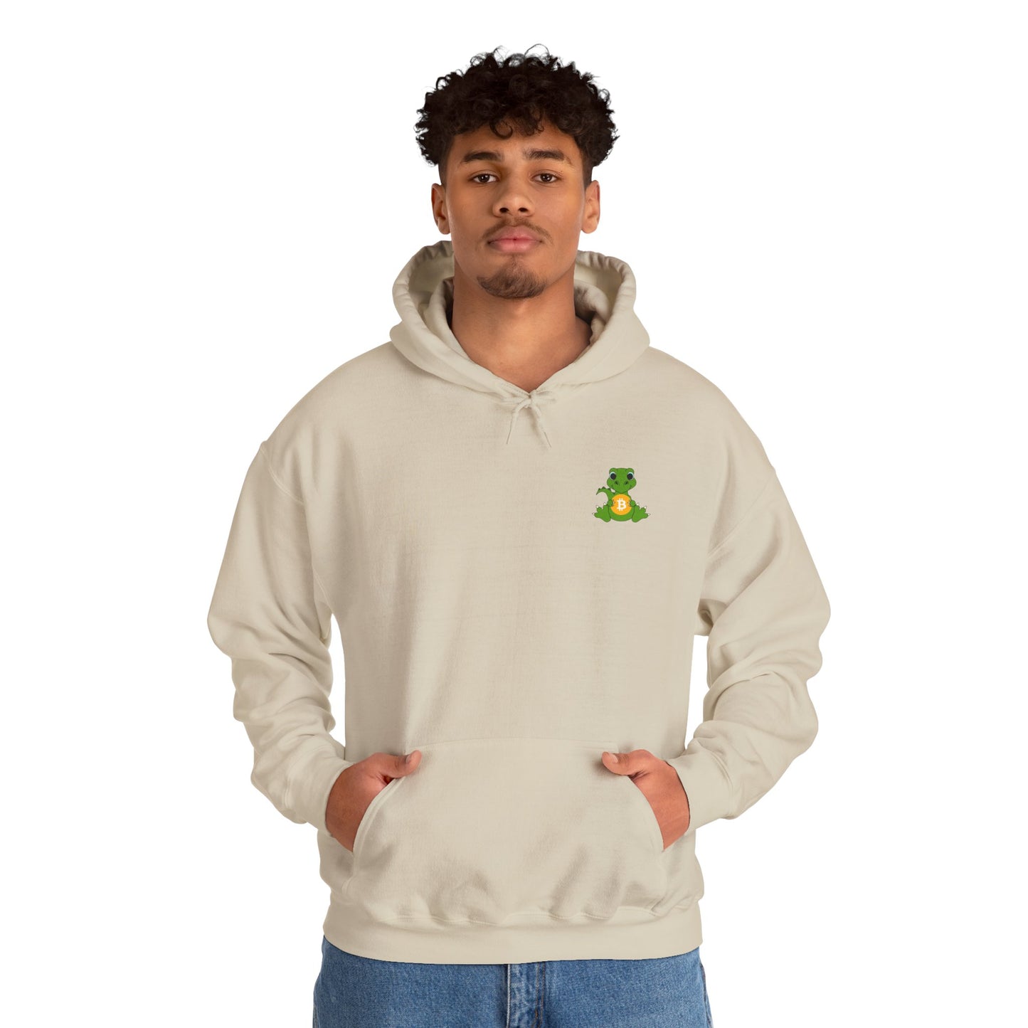 Dinosaur holding BTC Hoodie - Bitcoin Merch