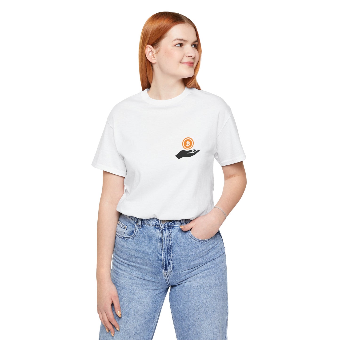 Unisex Holding BitCoin T-shirt - Bitcoin Merch